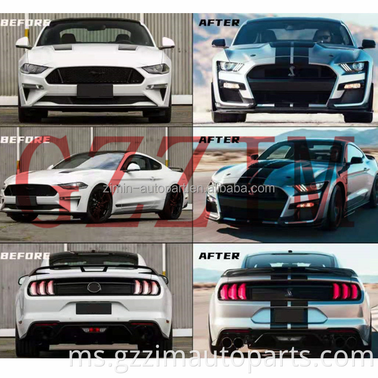 Kereta depan & bumper belakang Bodykit Body Kit untuk Mustang 2018-2020 ditukar menjadi CT500